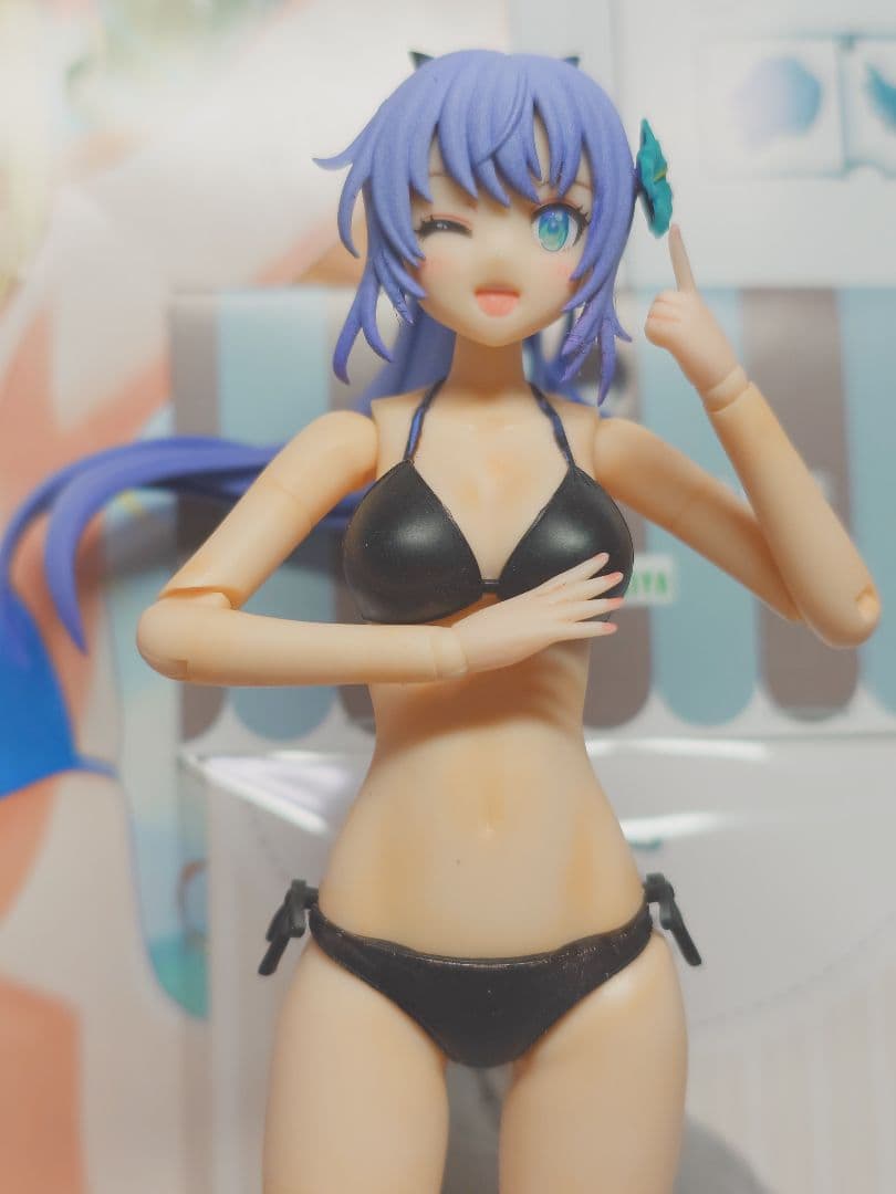 コトブキヤ 創彩少女庭園 佐伯リツカ 水着 塗装完成品（パープル）＋パーカー