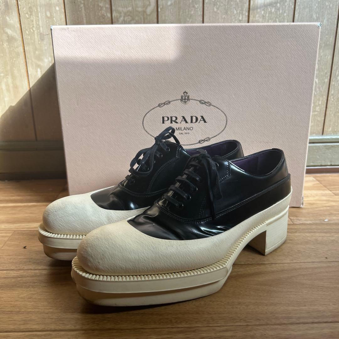 名作 PRADA 12AW ラバーソール ブーツ 38 アーカイブ プラダ