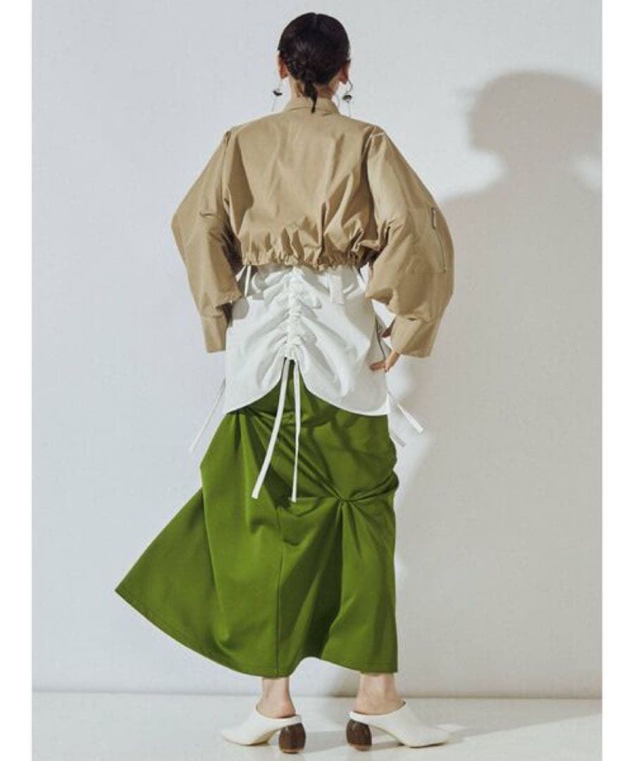 【新品未使用】UN3D. アンスリード ヘムギャザーシャツキャミソール ホワイト