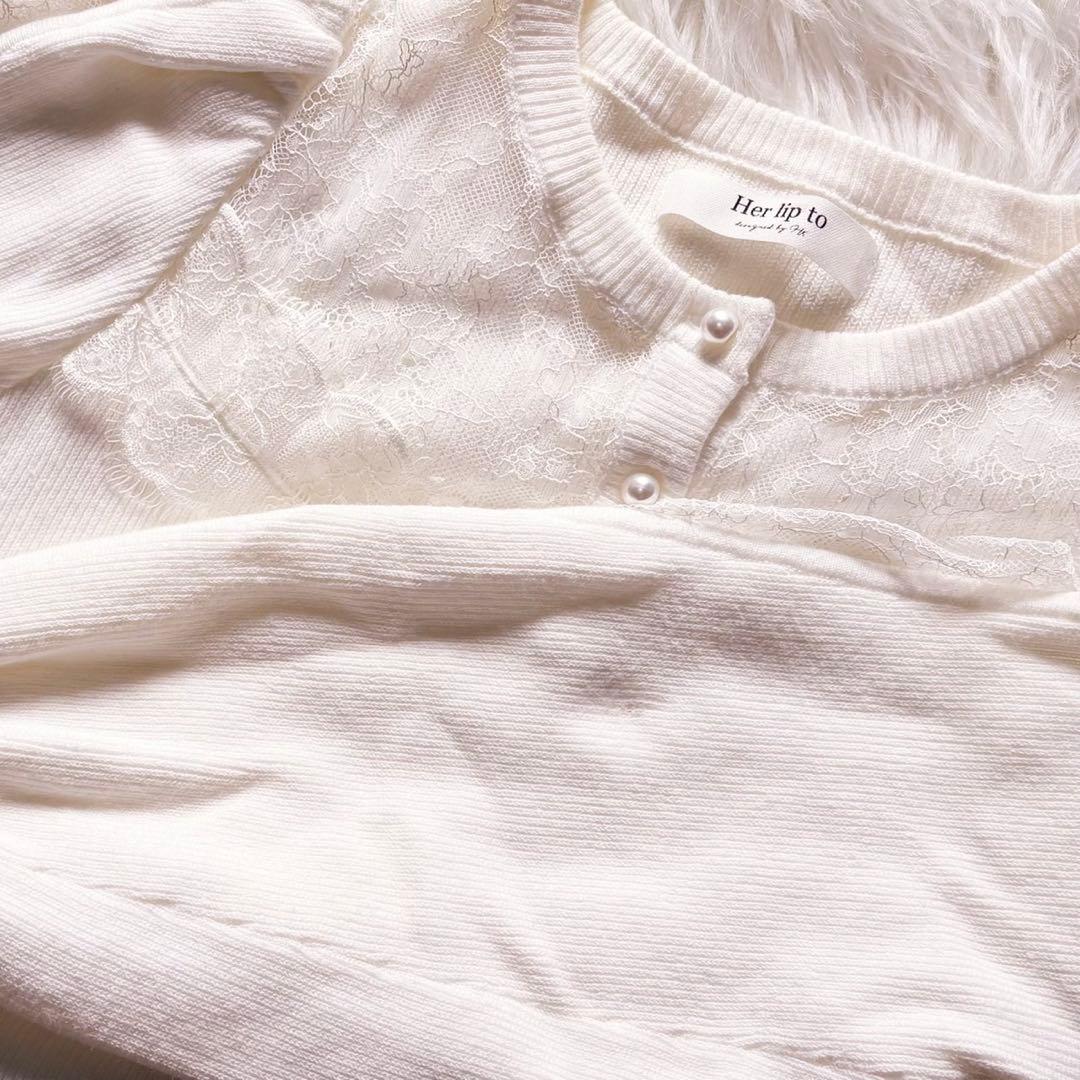 Herlipto☆Open Sleeve Lace Cardiganカーディガン