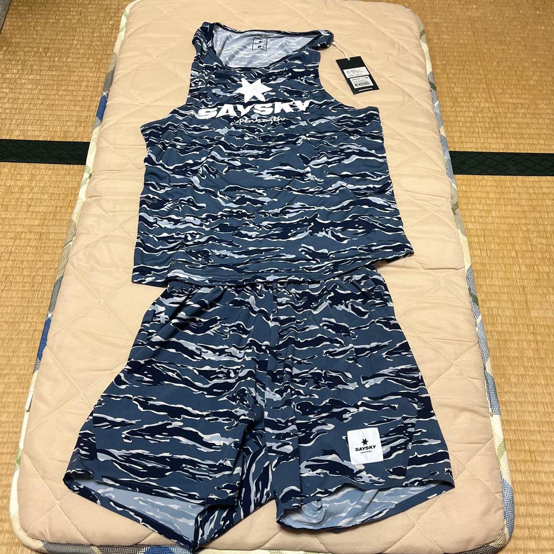 SAYSKY ネイビー迷彩 タンクトップ&ショートパンツ S