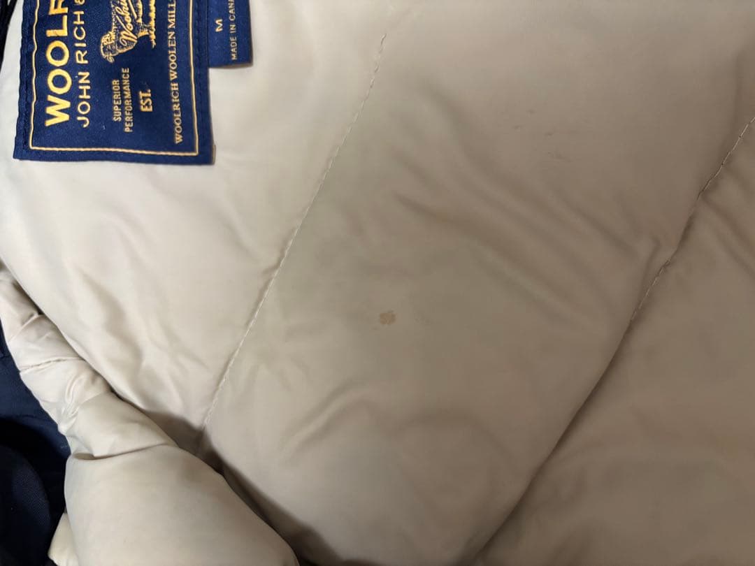 WOOLRICH ダウンジャケット M ネイビー ファー付き