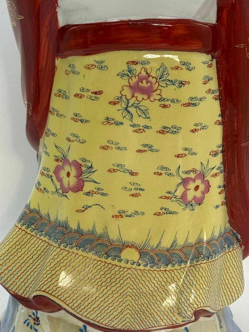 中国　景徳鎮製　色絵　禄星寿星像　送料込み251222