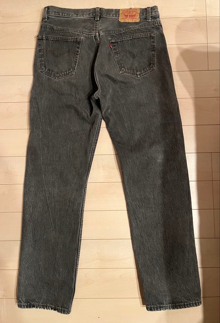 【希少】USA製 リーバイス 501 先染め ブラックデニム W36 L32