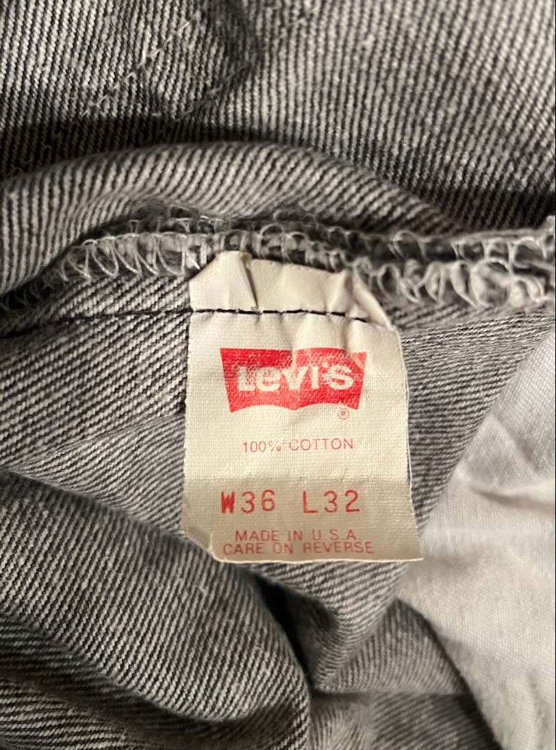 【希少】USA製 リーバイス 501 先染め ブラックデニム W36 L32