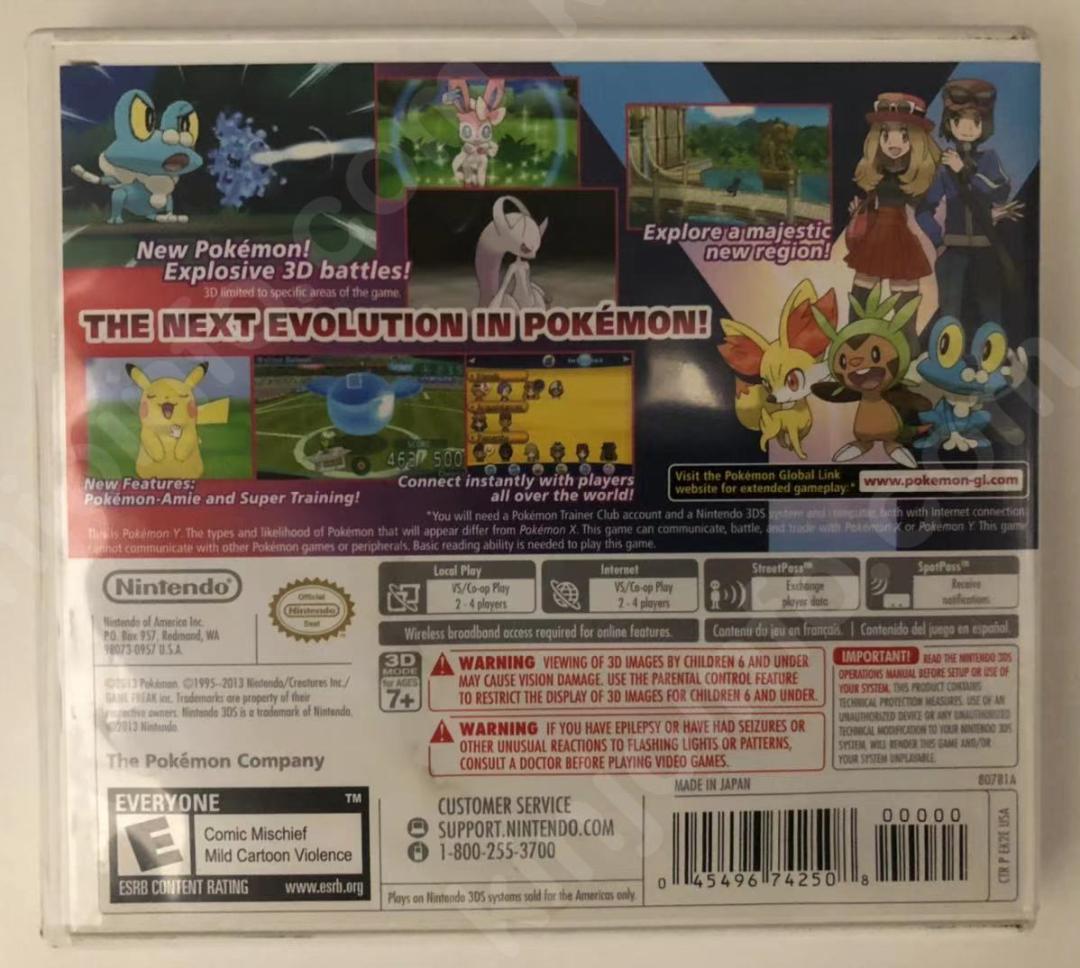 ポケットモンスター Y【中古美品・3DS北米版】