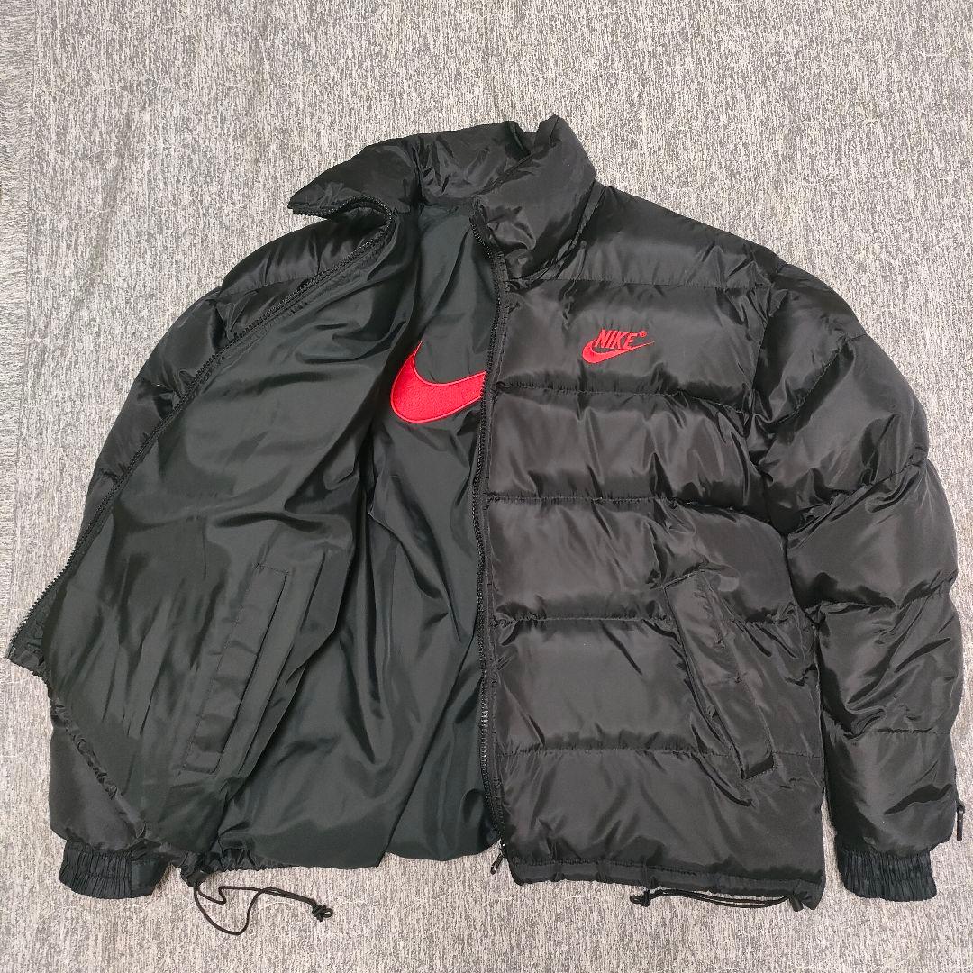 入手困難 大きいサイズ NIKE ダウンジャケット ロゴ 刺繍 リバーシブル 黒