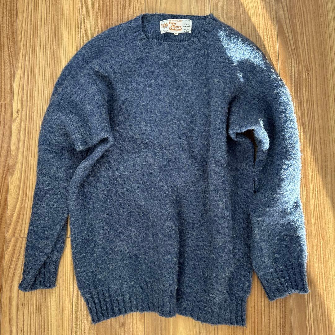 Peter Blance ウールセーター サイズ42 ダークブルー