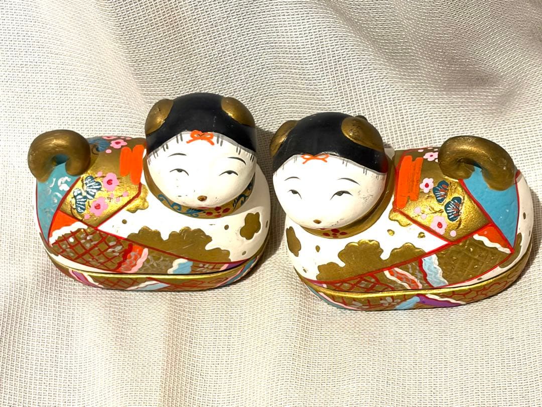 犬筥　一対　希少品　有職京都御所　安産祈願　蓋もの　雛人形　香合　古美術骨董