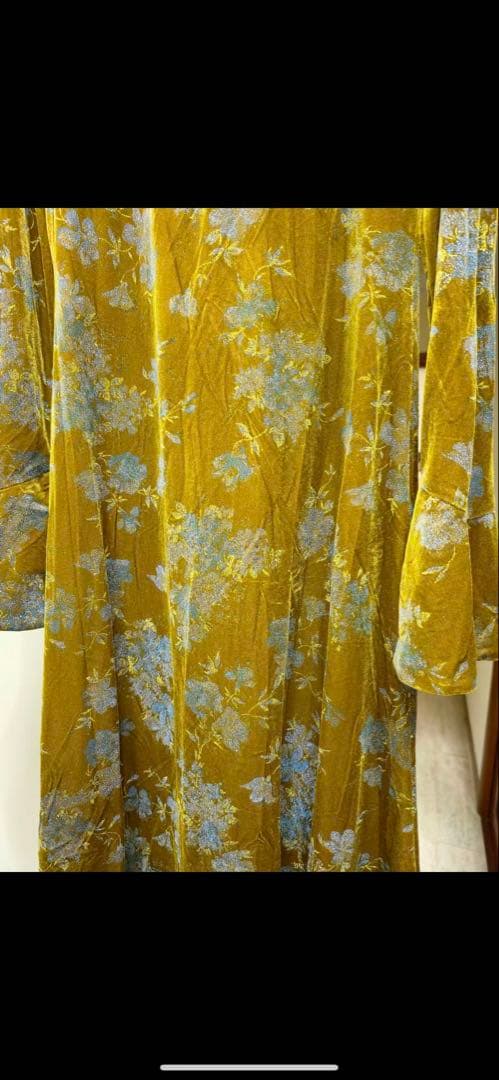 ワンピース Ameri Vintage FLOWER PRINT VELOUR DRESS