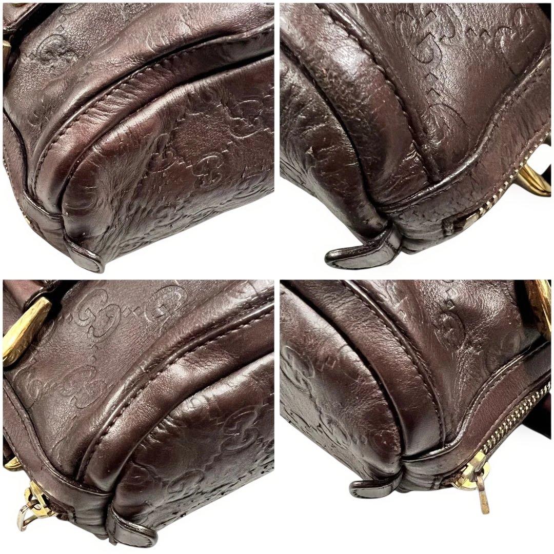 GUCCI ヴィンテージ GG型押し レザー ミニボストン