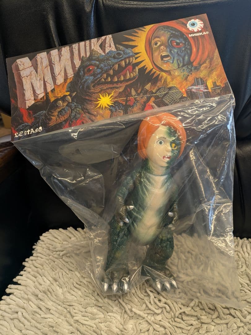 ソフビ　当時物　インディーズ　MISHKA 真頭玩具　リアルヘッド　怪獣