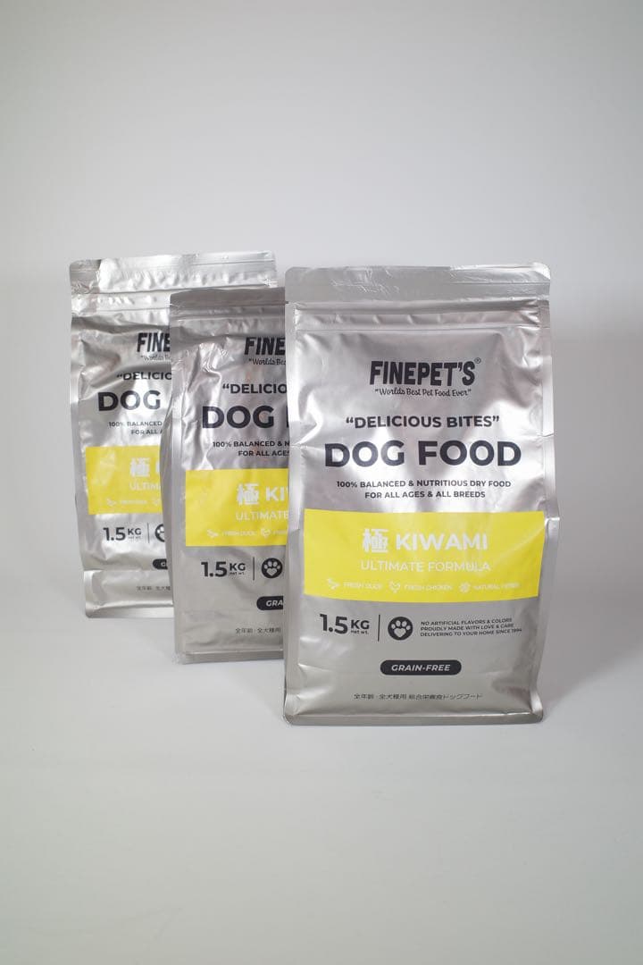 FINEPETS KIWAMI ドッグフード 1.5kg (3袋セット)