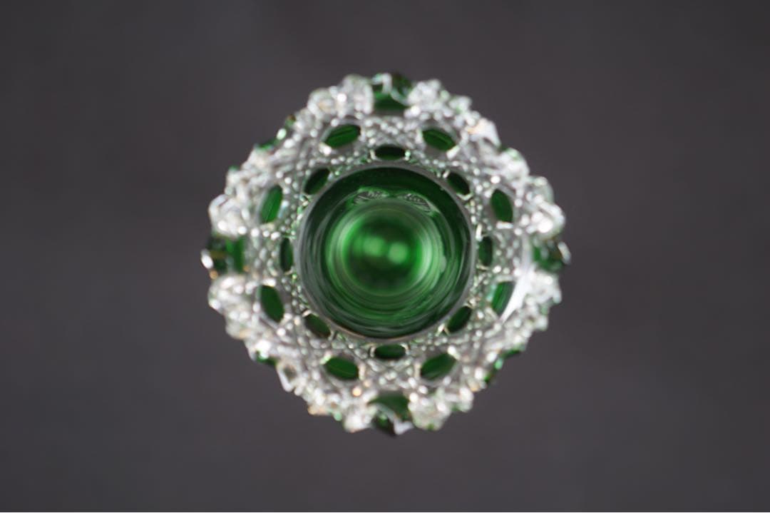 Meissen crystal マイセン 一輪挿し 花瓶 グリーン 美品