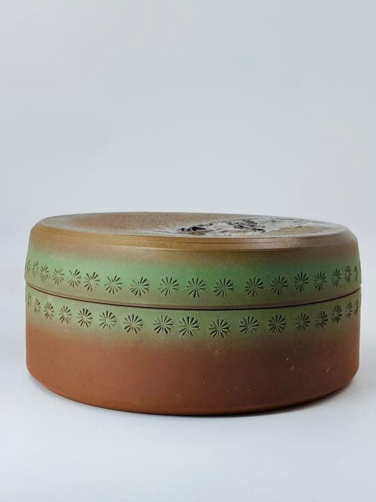 【今井政之】釉彩海老文　喰籠　桐共箱　布　栞　底部在銘　茶道具