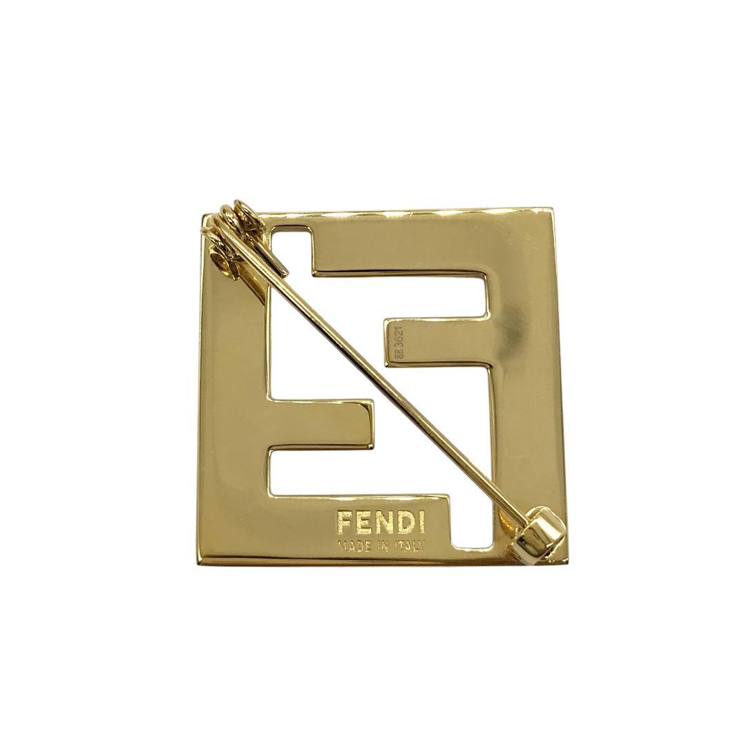 【未使用級】FENDI フェンディ ブローチ フォーエバー FFロゴ