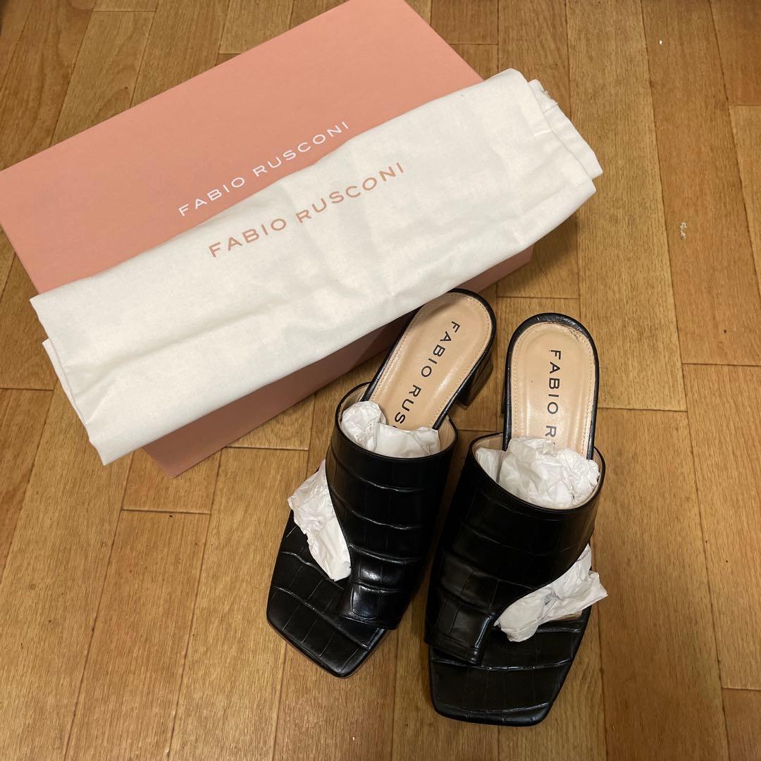 FABIO RUSCONI クロコダイル風サンダル 37