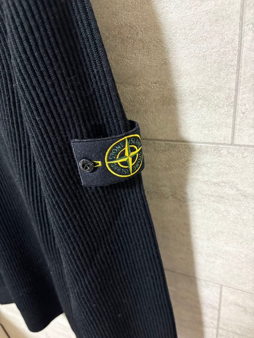 stone  タートルネックニット black