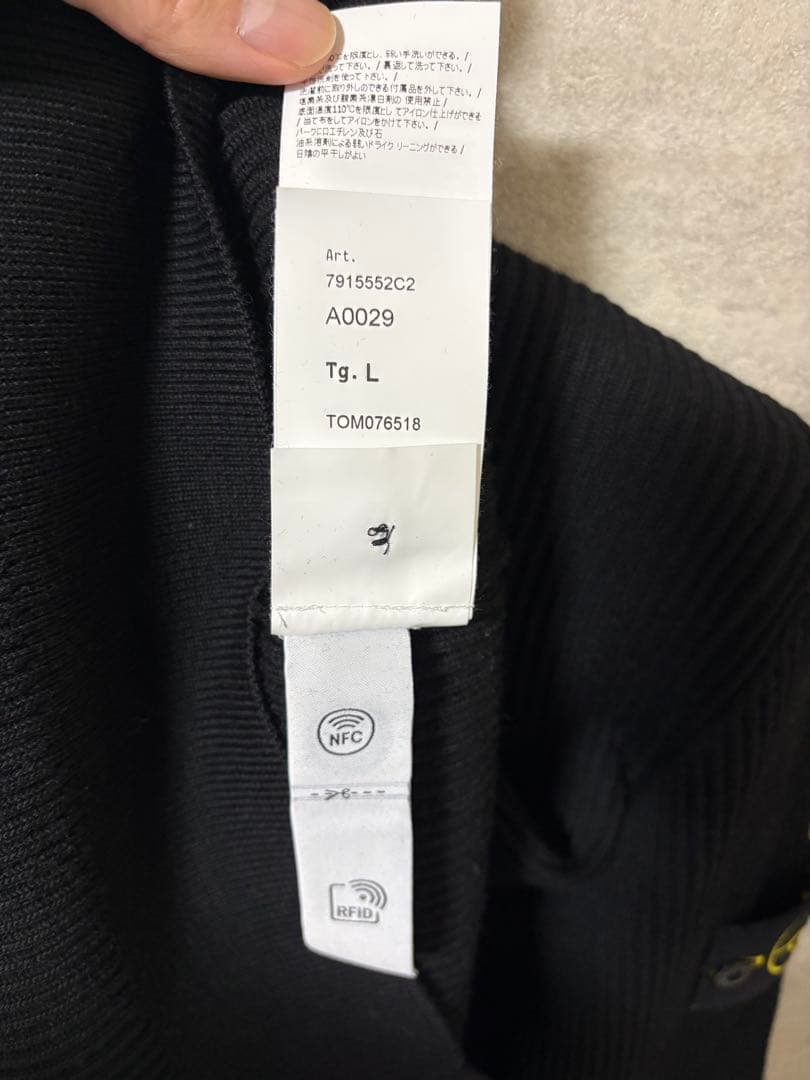 stone  タートルネックニット black