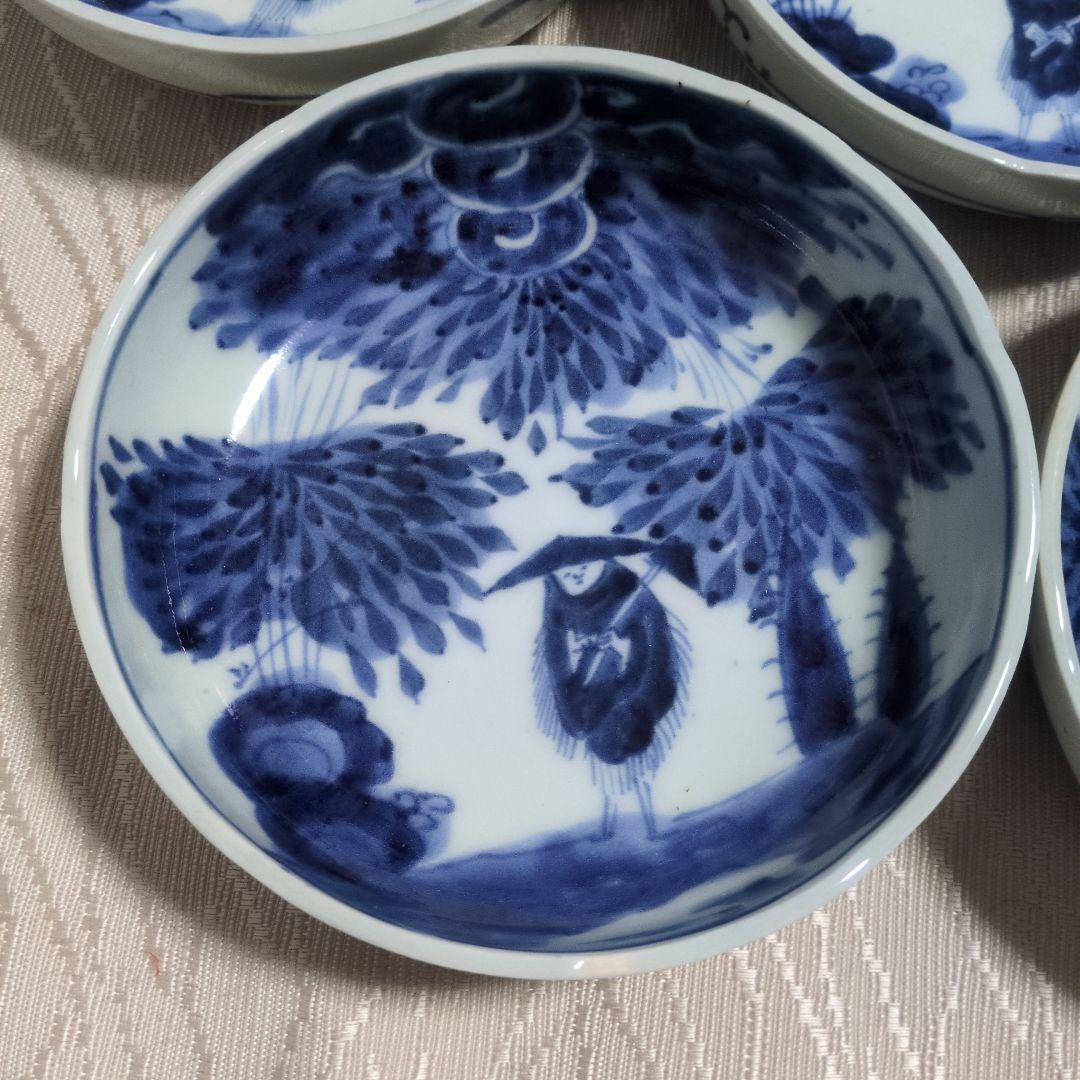 幕末　江戸期　伊万里　染め付け皿　５枚