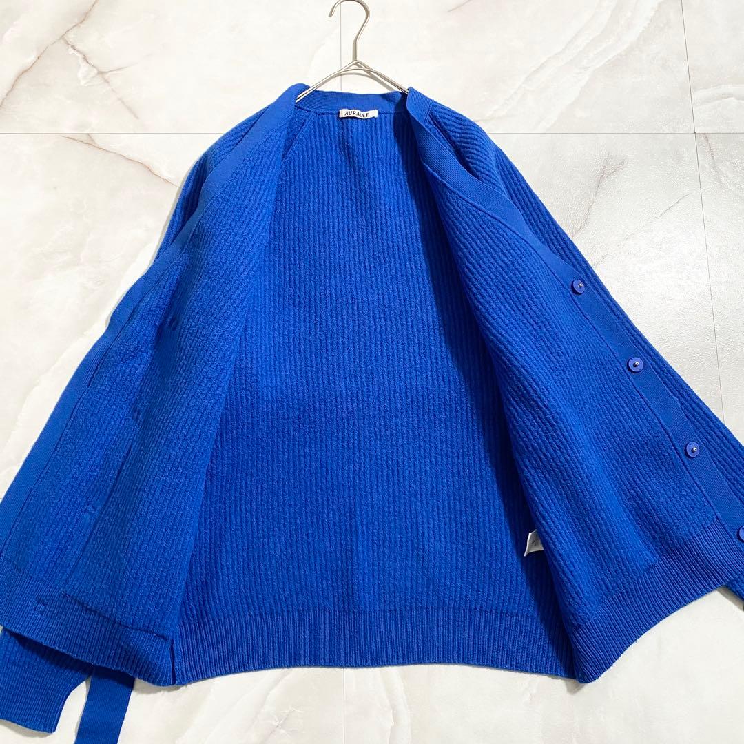 A18254 極美品 オーラリー 23AW マイルドフレンチミラノリブガーデ青1