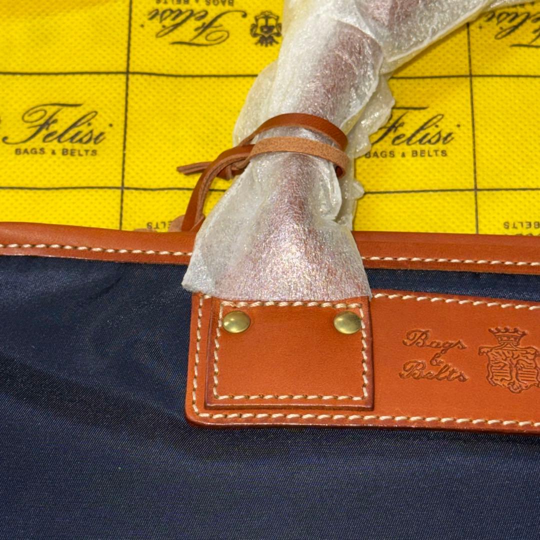 [新品未使用/ 定価¥60,500] Felisi 本革 ネイビービジネスバッグ