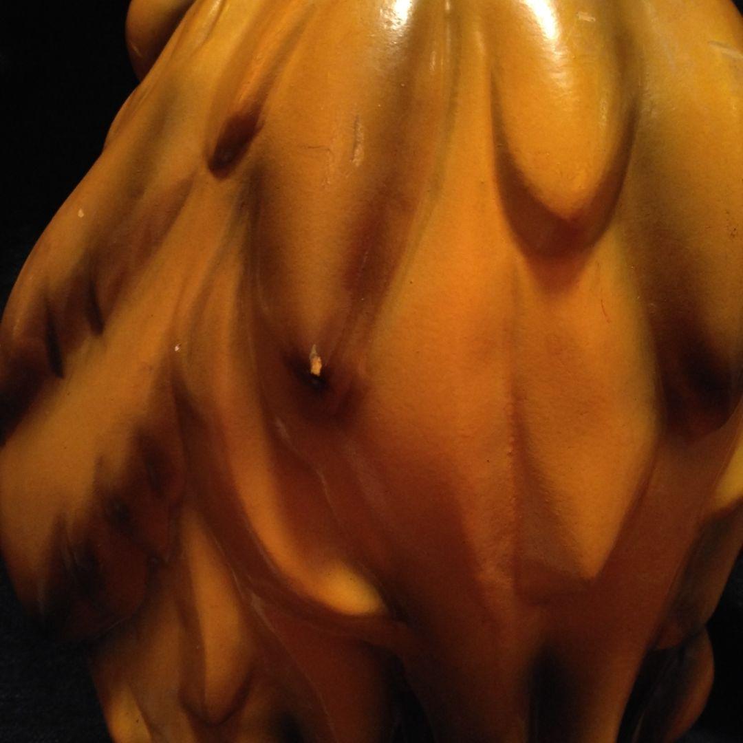 昭和レトロライオン型陶器製特大貯金箱　ビンテージ雑貨 チェーン付き