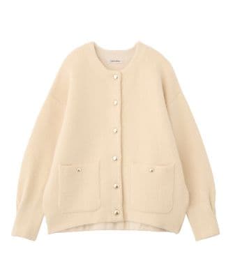 ココディール 新品タグ付 フォックス混ダブルフェイスニットアウター 25AW