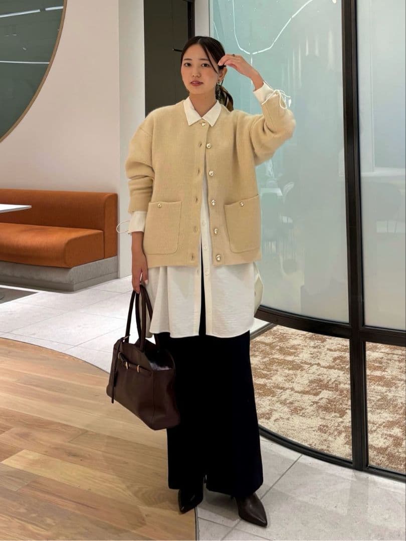 ココディール 新品タグ付 フォックス混ダブルフェイスニットアウター 25AW