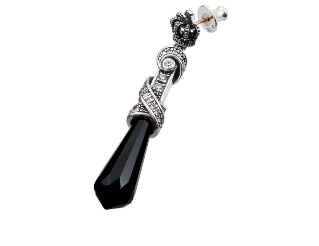 ジャスティンデイビス ROMANTIC TEAR DROP ピアス ONYX