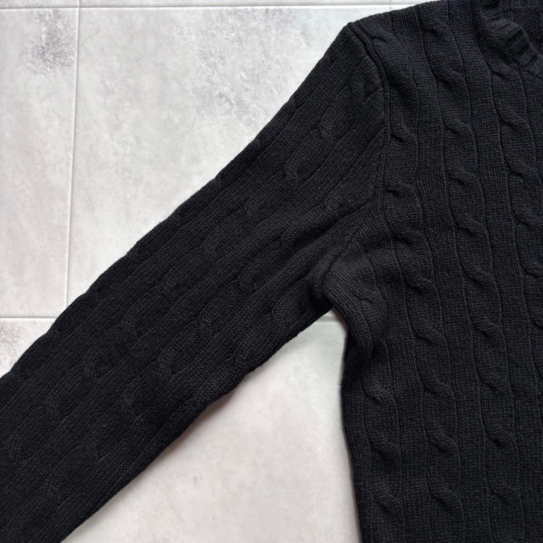 【超希少】ラルフローレン ブラックレーベル カシミヤ100% ケーブルニット M