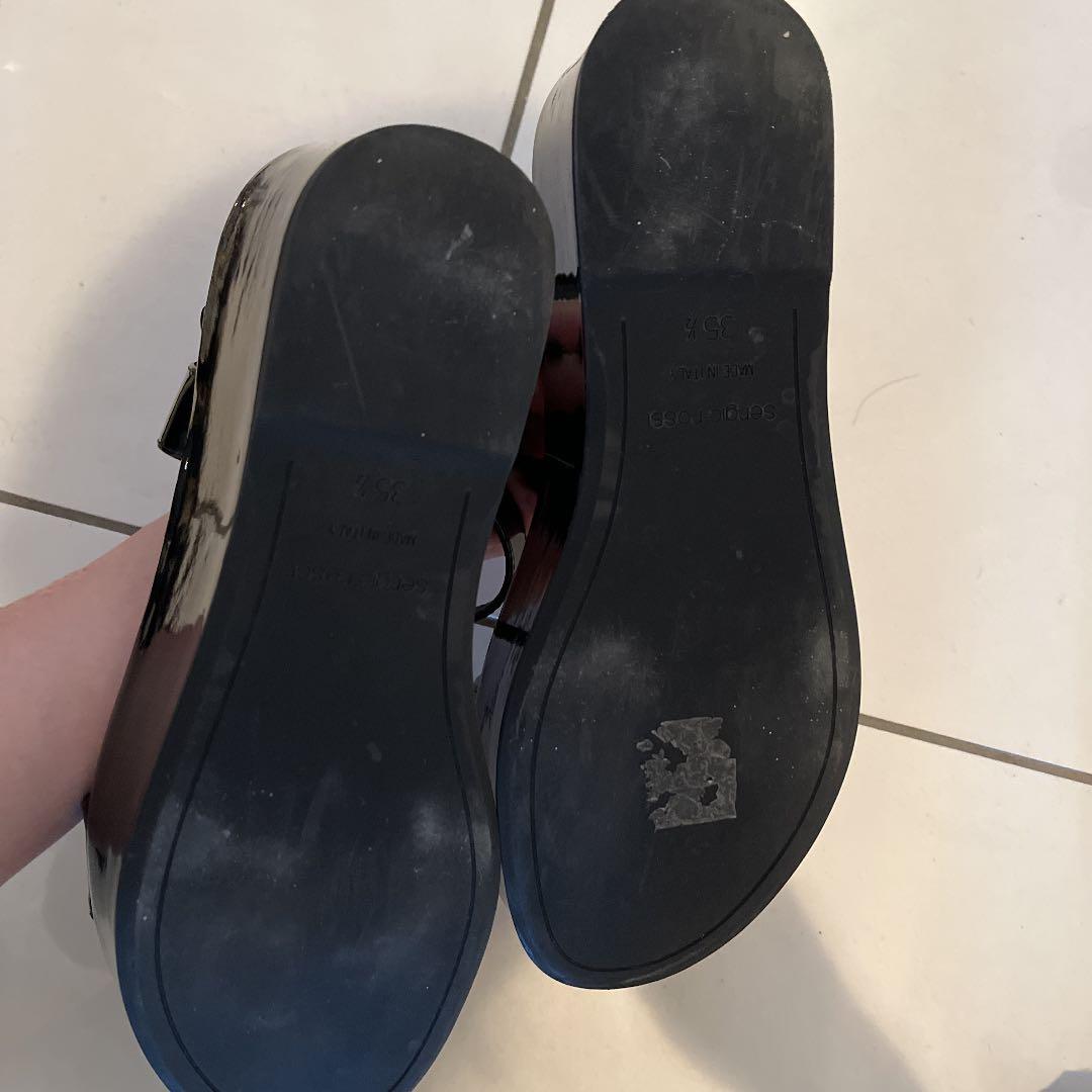 エナメル　サンダル パンプス