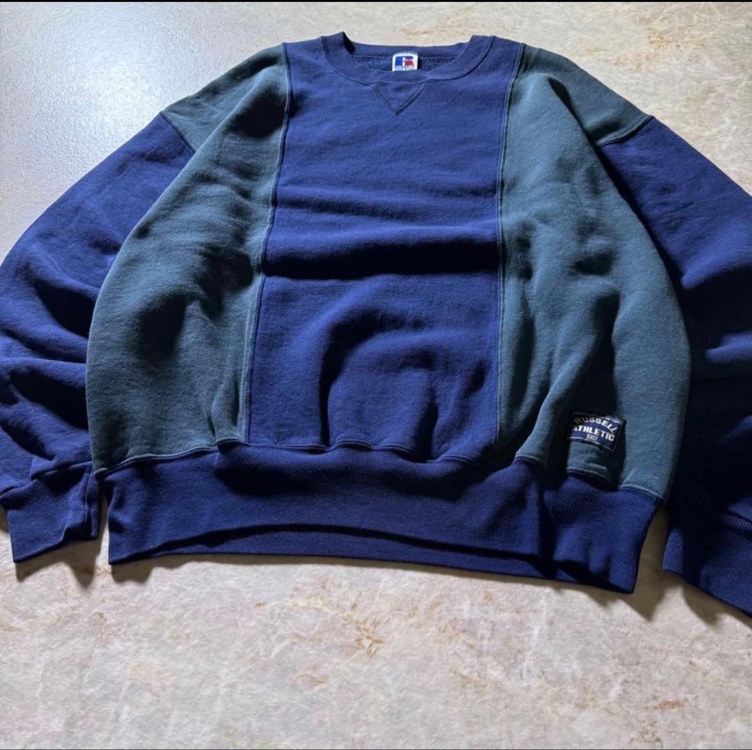 RUSSELL ATHLETICバイカラースウェット短丈USA製90s希少当時物