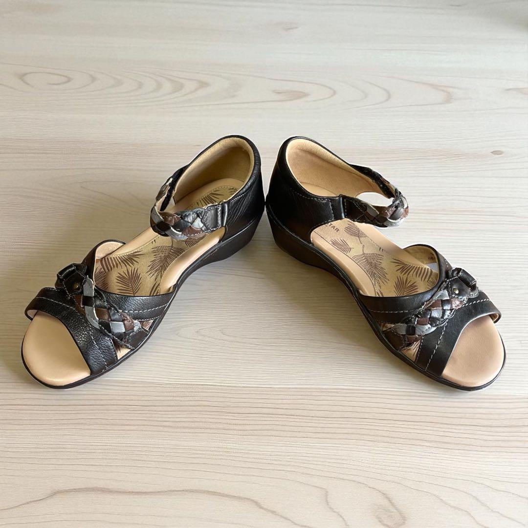 美品 ムーンスター スポルス ブラック レディース サンダル　LL