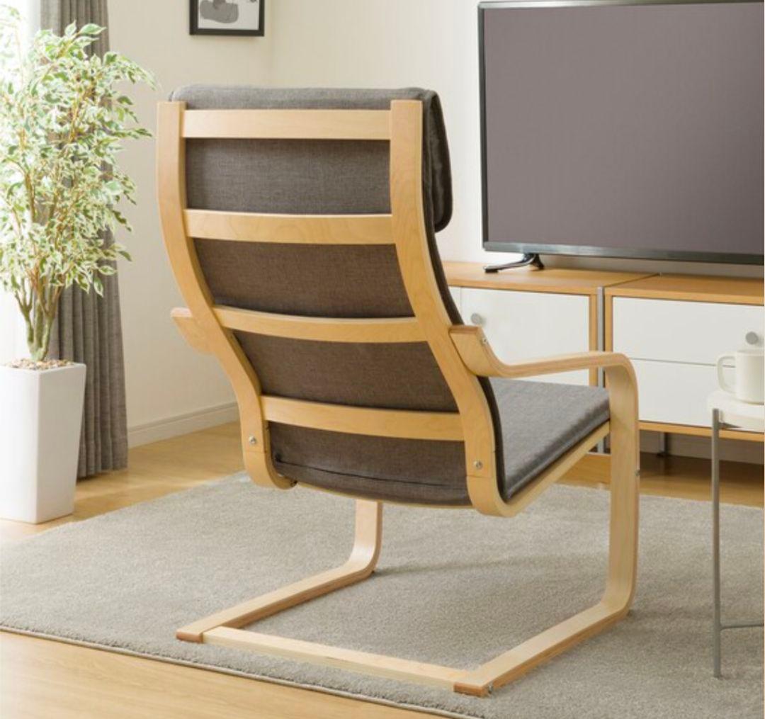 未使用ニトリ北欧風アームチェア（組み立て必要）グレー