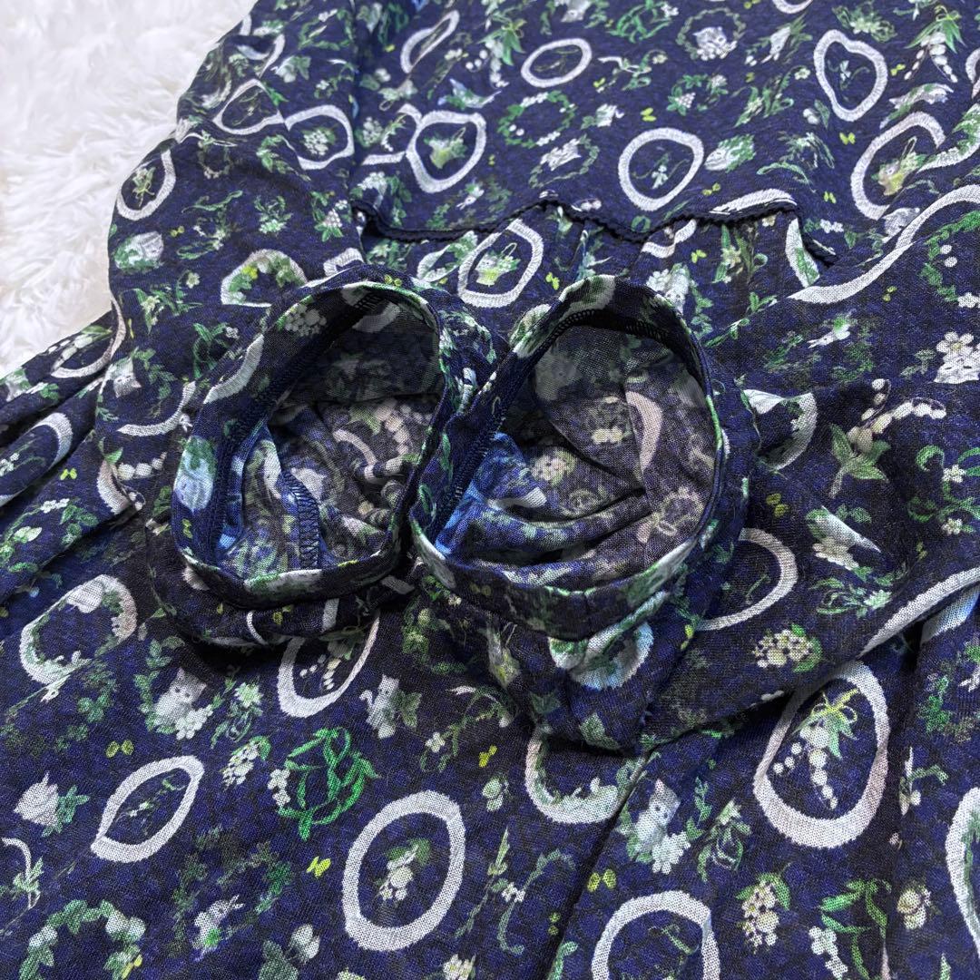 希少 4L 大きいサイズ FL5✨フランシュリッペ 花柄猫柄ワンピース　うさぎ