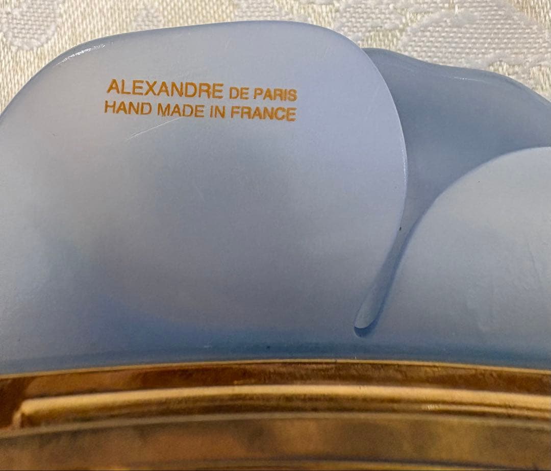 【★那菜】美品✨アレクサンドルドゥパリ カメリアバレッタ アイスブルー