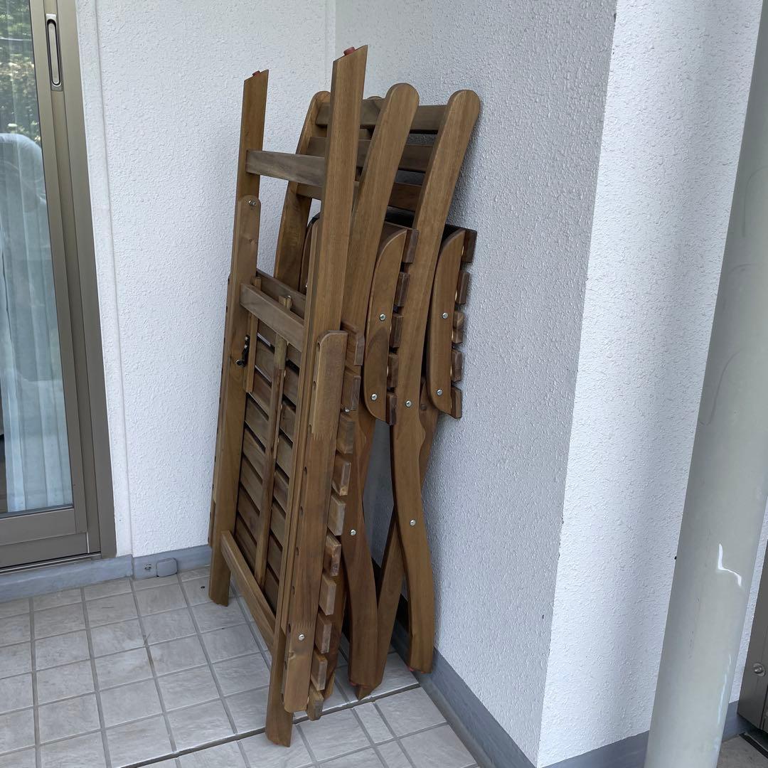 ASKHOLMEN アスクホルメン折りたたみ テーブル & チェア 2脚屋外用