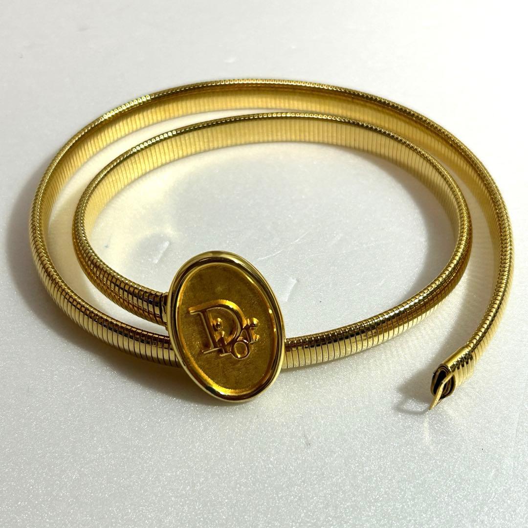 Christian Dior ゴールド ベルト バックル 細ベルト レディース