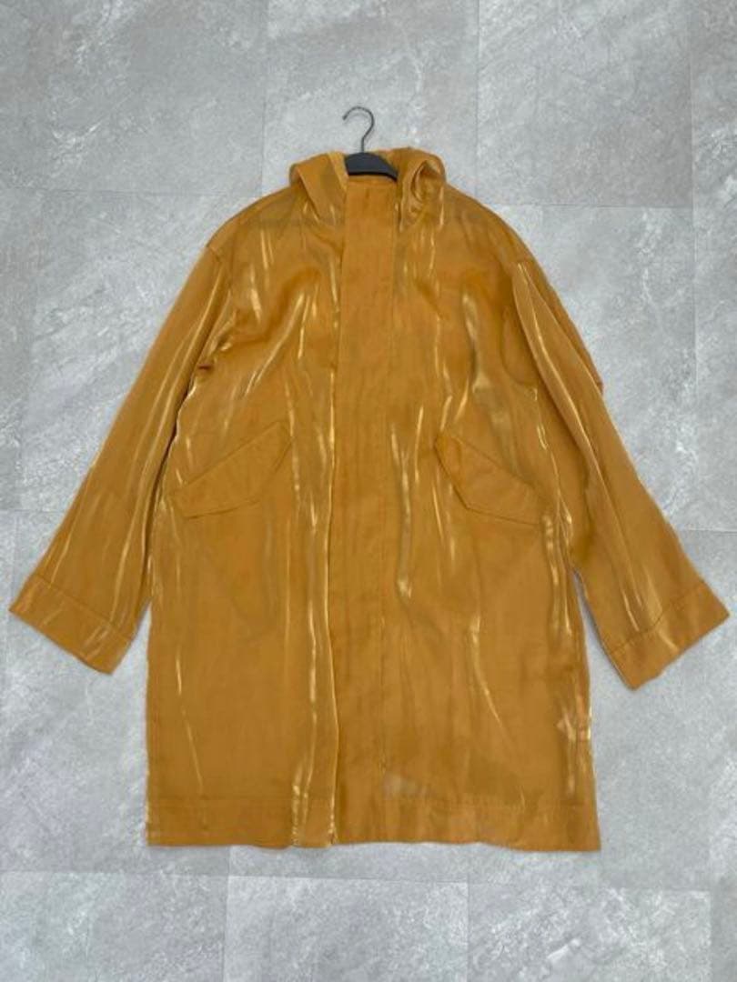 NONTOKYOオレンジ フード付きオーガンジーコート