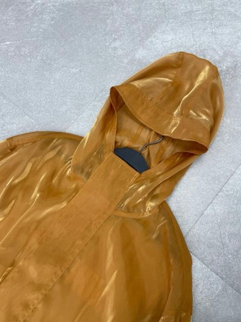 NONTOKYOオレンジ フード付きオーガンジーコート