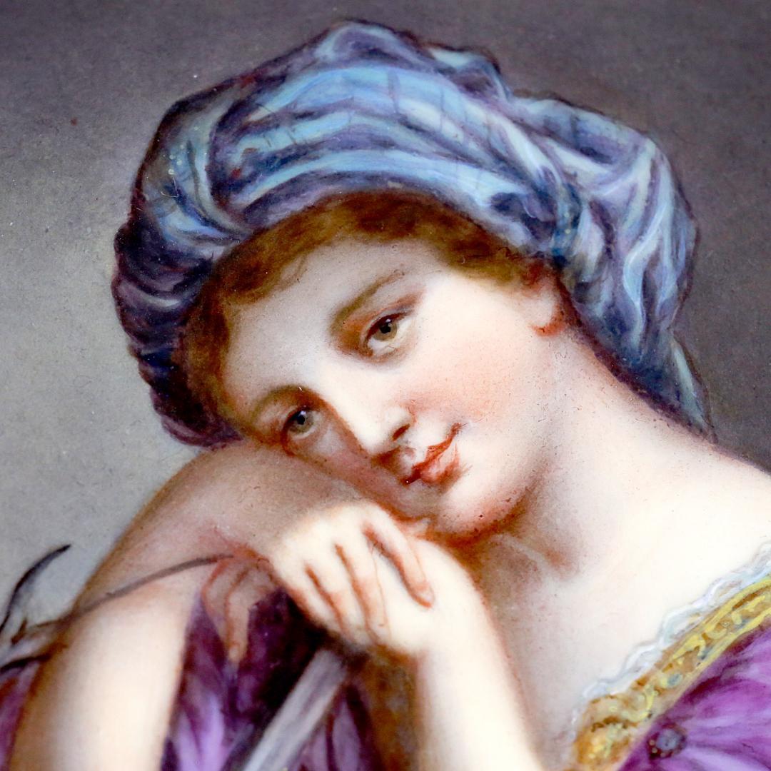 【送料込み】ヴィエナスタイル プレート 女性像 金彩