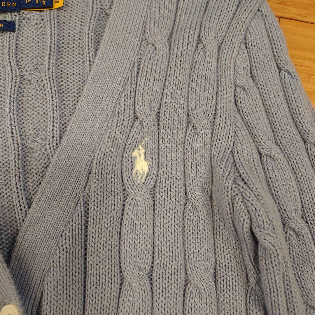 現行 ポロラルフローレン ピマコットン ケーブルニット カーディガン ポニー刺繍