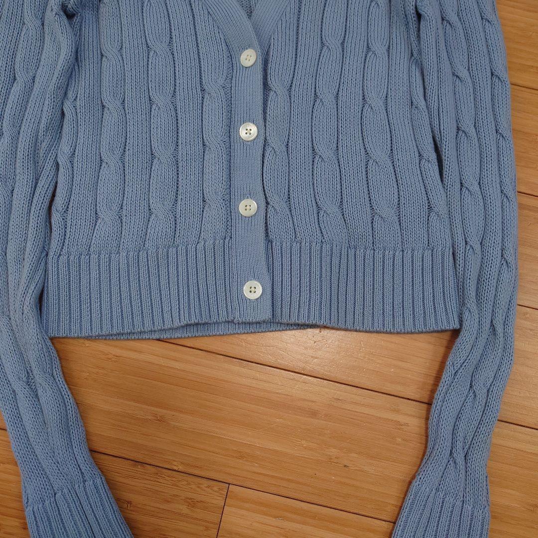 現行 ポロラルフローレン ピマコットン ケーブルニット カーディガン ポニー刺繍