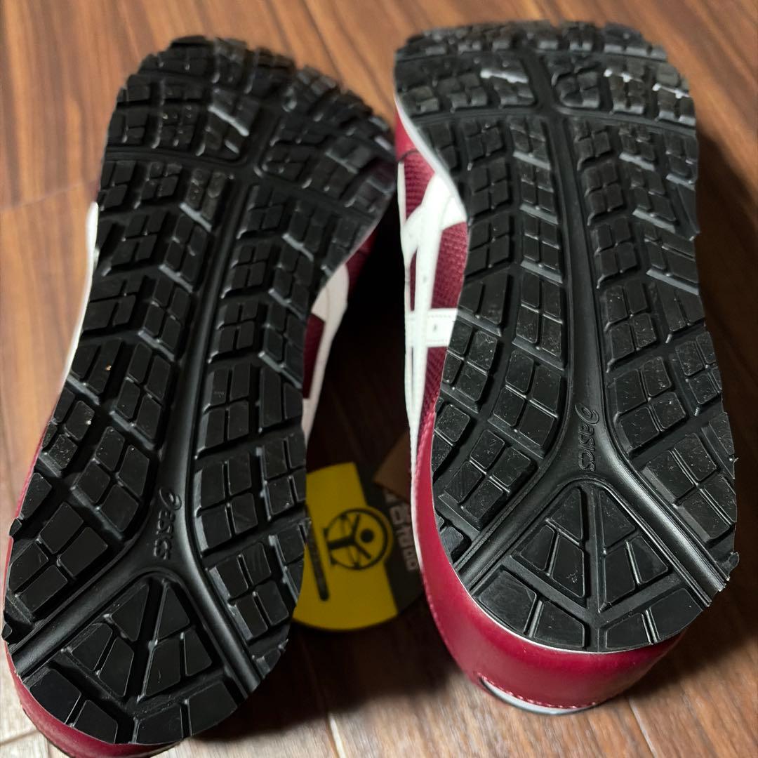 asics バーガンディ安全靴27cm