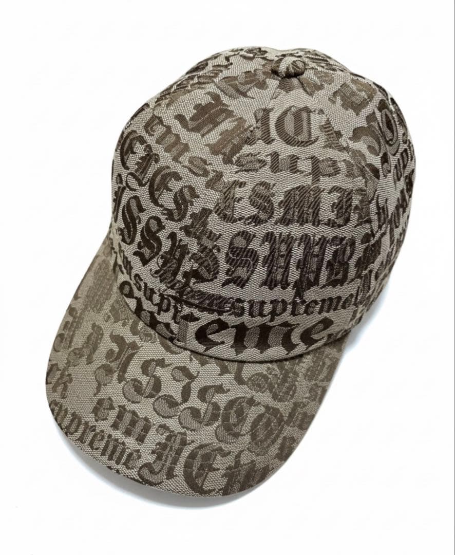 帽子 supreme cities jacquard 6-panel tan