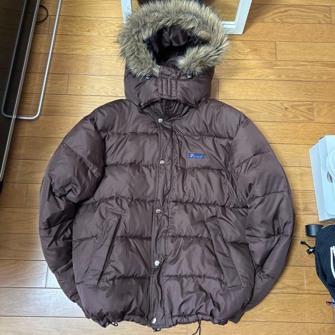 希少 ファーダウンジャケット y2k 平成 お兄系 光沢 短丈