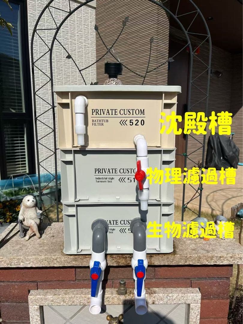 25w水中ポンプ付き　沈殿物理生物一体型濾過槽　アクアリウム外部式濾過装置器