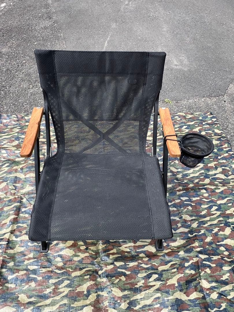  peak メッシュローチェアー　アウトドアチェア 黒