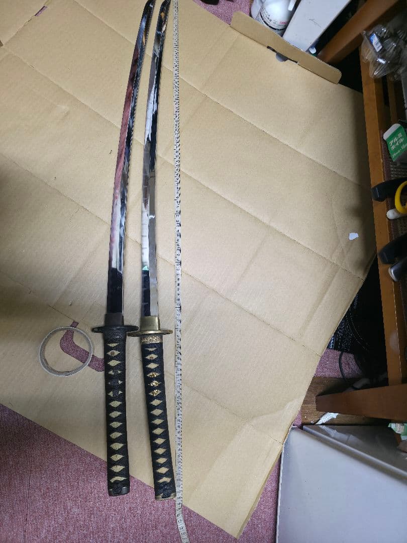 模造刀 2本セット長刀 ,打 刀. 刀置き 刀掛け 刀掛台 二本掛け